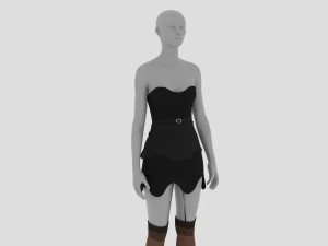 Womens Dress - Female Outfit Clothes 3D Model