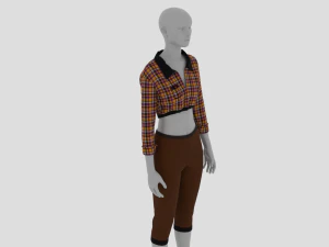 Womens Dress - Female Outfit Clothes 3D Model