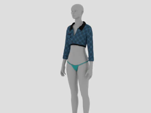 Womens Dress - Female Outfit Clothes 3D Model