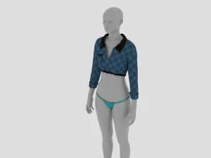 Womens Dress - Female Outfit Clothes 3D Model