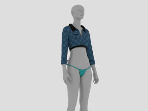 Womens Dress - Female Outfit Clothes 3D Model