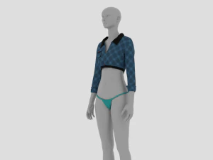 Womens Dress - Female Outfit Clothes 3D Model