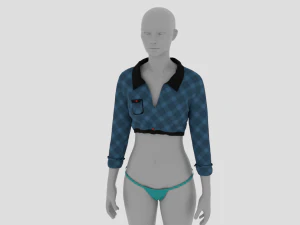 Womens Dress - Female Outfit Clothes 3D Model