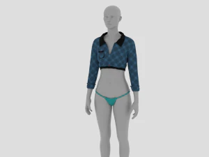 Womens Dress - Female Outfit Clothes 3D Model