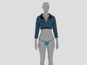 Womens Dress - Female Outfit Clothes 3D Model