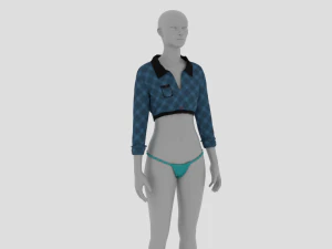 Womens Dress - Female Outfit Clothes 3D Model