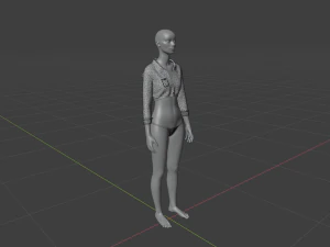 Womens Dress - Female Outfit Clothes 3D Model