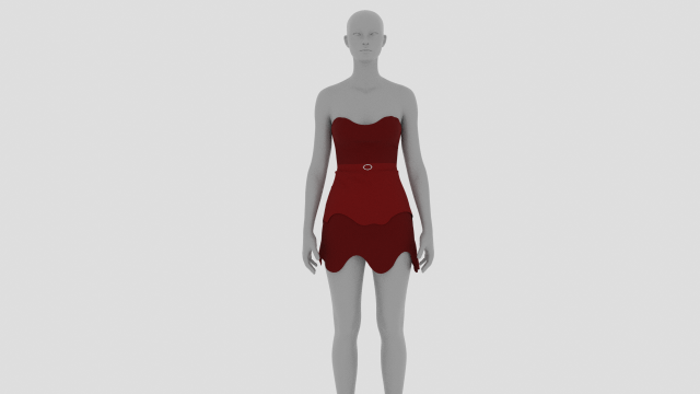Womens Dress - Female Outfit Clothes 3D Model .c4d .max .obj .3ds .fbx .stl .blend 