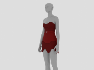 Womens Dress - Female Outfit Clothes 3D Model