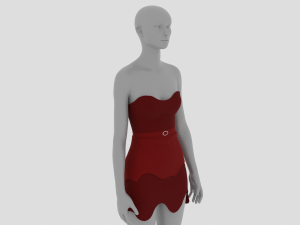 Womens Dress - Female Outfit Clothes 3D Model
