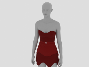 Womens Dress - Female Outfit Clothes 3D Model
