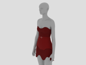 Womens Dress - Female Outfit Clothes 3D Model