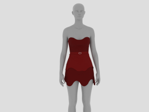 Womens Dress - Female Outfit Clothes 3D Model