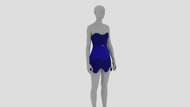Womens Dress - Female Outfit Clothes 3D Model .c4d .max .obj .3ds .fbx .stl .blend 