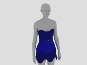 Womens Dress - Female Outfit Clothes 3D Model