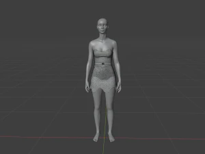 Womens Dress - Female Outfit Clothes 3D Model