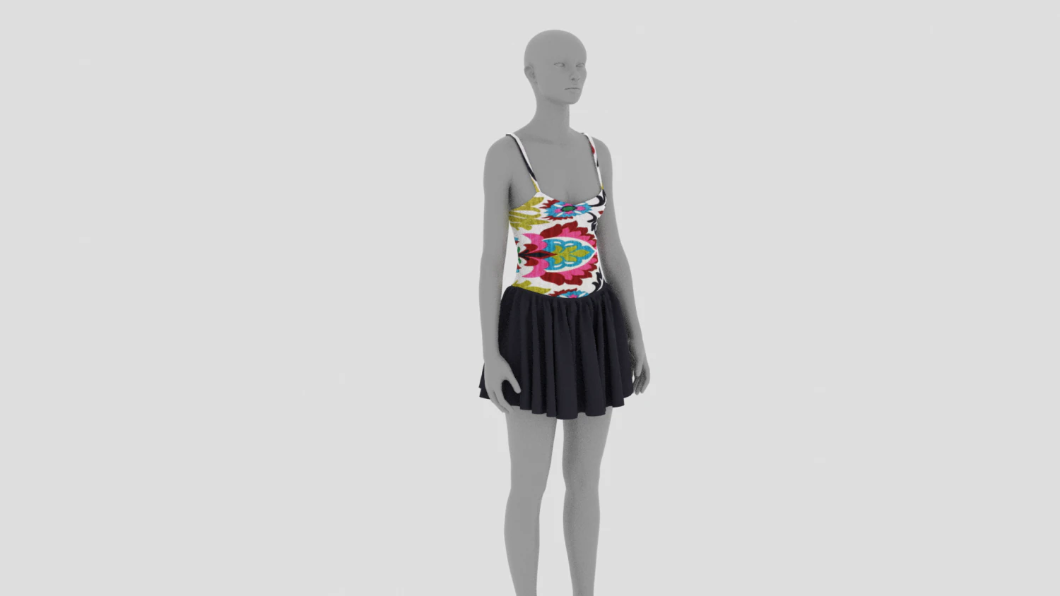 Womens Dress - Female Outfit Clothes 3D Model .c4d .max .obj .3ds .fbx .stl .blend
