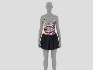 Womens Dress - Female Outfit Clothes 3D Model
