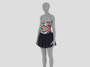Womens Dress - Female Outfit Clothes 3D Model