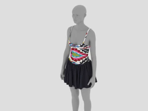 Womens Dress - Female Outfit Clothes 3D Model