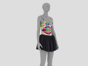 Womens Dress - Female Outfit Clothes 3D Model