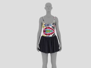 Womens Dress - Female Outfit Clothes 3D Model