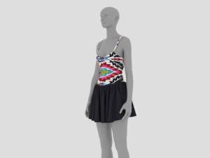 Womens Dress - Female Outfit Clothes 3D Model