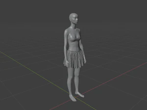 Womens Dress - Female Outfit Clothes 3D Model
