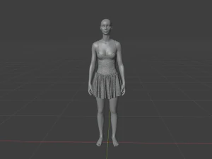 Womens Dress - Female Outfit Clothes 3D Model