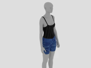 Damenkleid - Damenoutfit-Kleidung 3D Modell