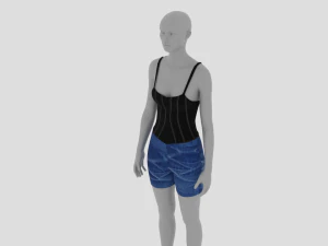 Damenkleid - Damenoutfit-Kleidung 3D Modell