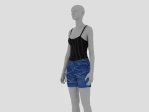 Damenkleid - Damenoutfit-Kleidung 3D Modell