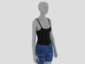 Damenkleid - Damenoutfit-Kleidung 3D Modell