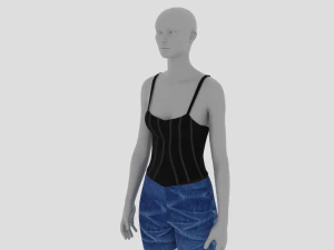 Damenkleid - Damenoutfit-Kleidung 3D Modell