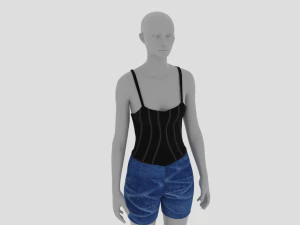 Damenkleid - Damenoutfit-Kleidung 3D Modell