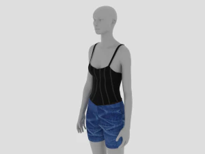 Damenkleid - Damenoutfit-Kleidung 3D Modell