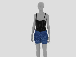 Damenkleid - Damenoutfit-Kleidung 3D Modell