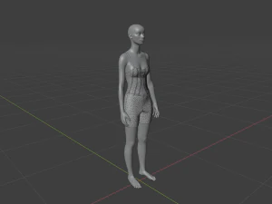 Damenkleid - Damenoutfit-Kleidung 3D Modell
