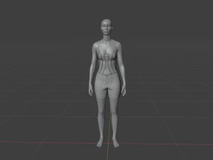 Damenkleid - Damenoutfit-Kleidung 3D Modell