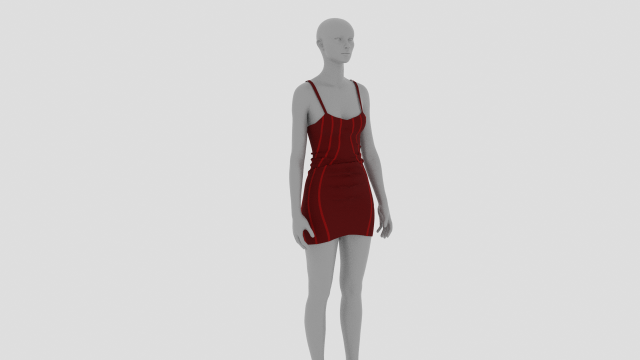 Womens Dress - Female Outfit Clothes Modelo 3D .c4d .max .obj .3ds .fbx .stl .blend 