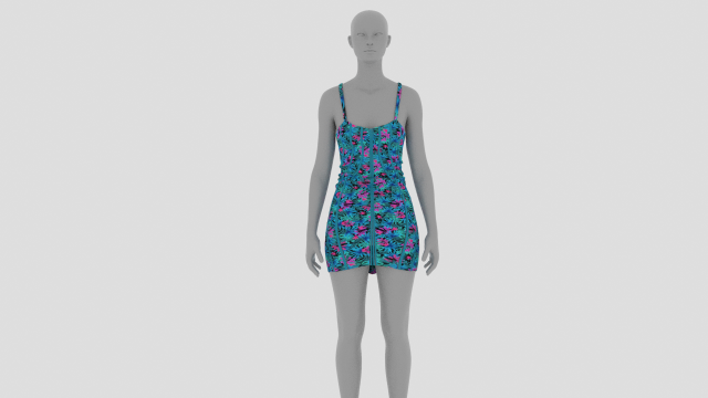 Womens Dress - Female Outfit Clothes Modelo 3D .c4d .max .obj .3ds .fbx .stl .blend 