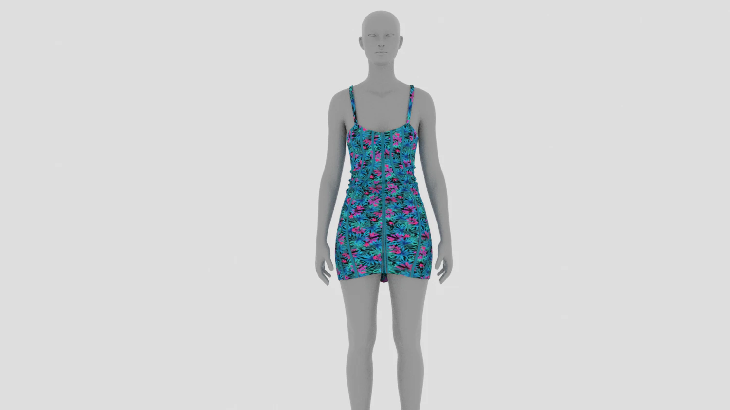 Womens Dress - Female Outfit Clothes 3D Model .c4d .max .obj .3ds .fbx .stl .blend 