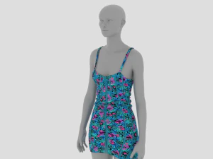 Womens Dress - Female Outfit Clothes 3D Model