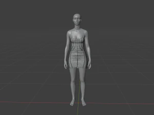 Womens Dress - Female Outfit Clothes 3D Model