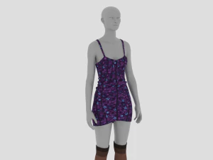 Womens Dress - Female Outfit Clothes 3D Model