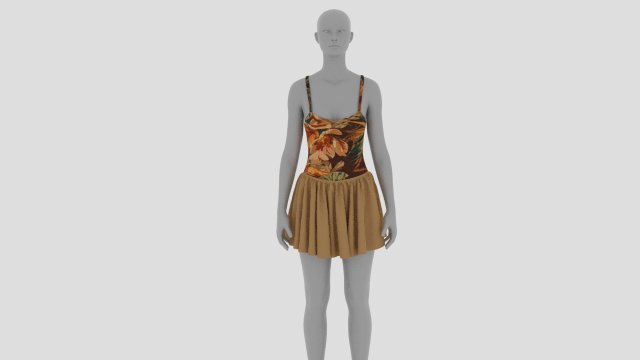Womens Dress - Female Outfit Clothes Modello 3D .c4d .max .obj .3ds .fbx .stl .blend 