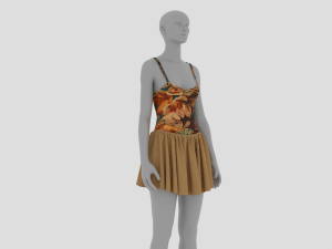Womens Dress - Female Outfit Clothes Modello 3D