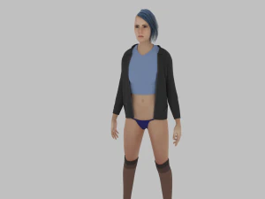 Дівчинка-підліток у нижній білизні та піджаку 3D Модель