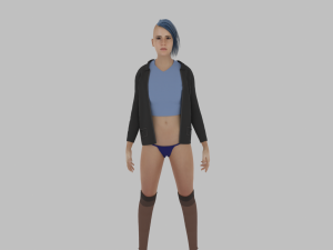 Teen girl in underwear and jacket 3Dモデル