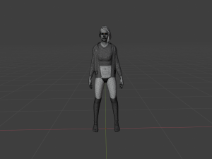 Teen girl in underwear and jacket 3Dモデル